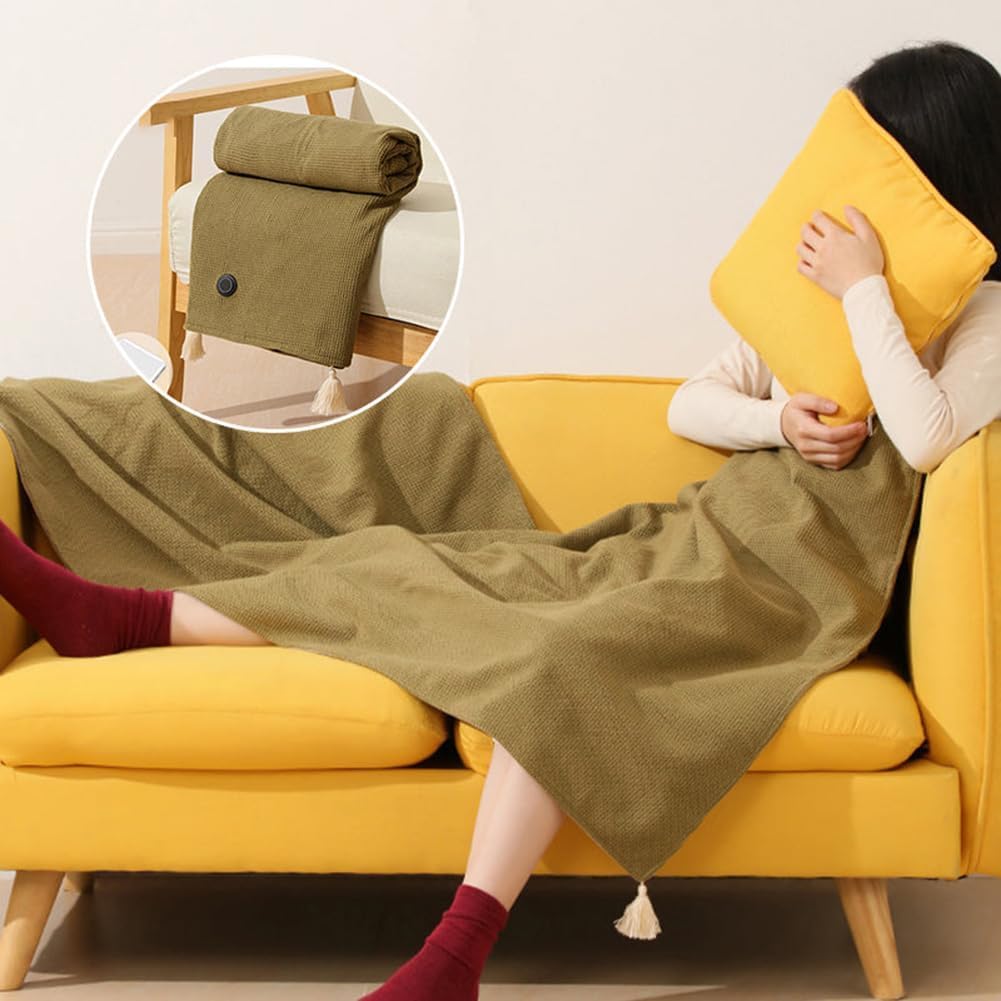 Portable Soft Zipper Electric Heated Blanket Shawl - Libiyi