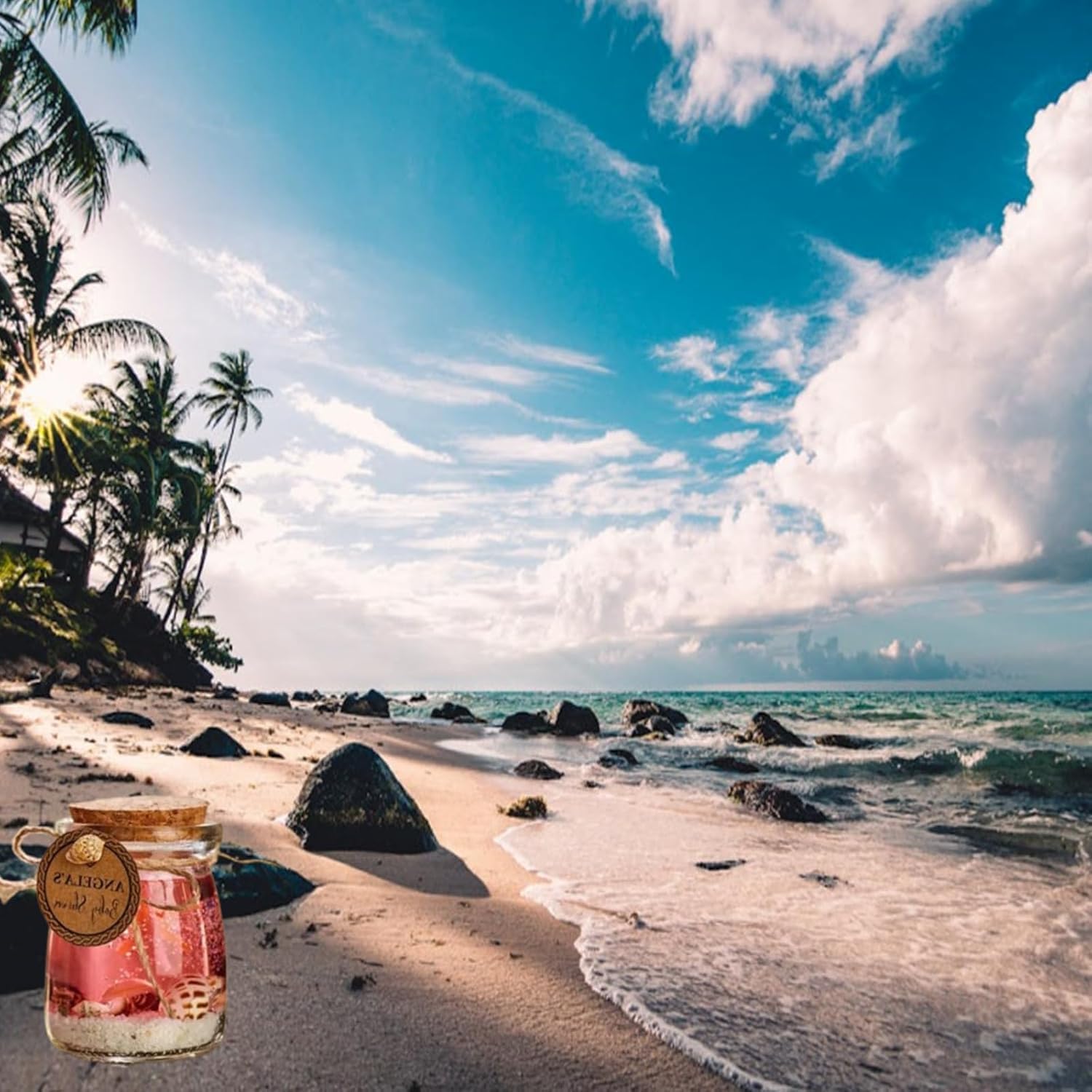 Ocean Theme Blue Purple Pink Gel Candle - Libiyi