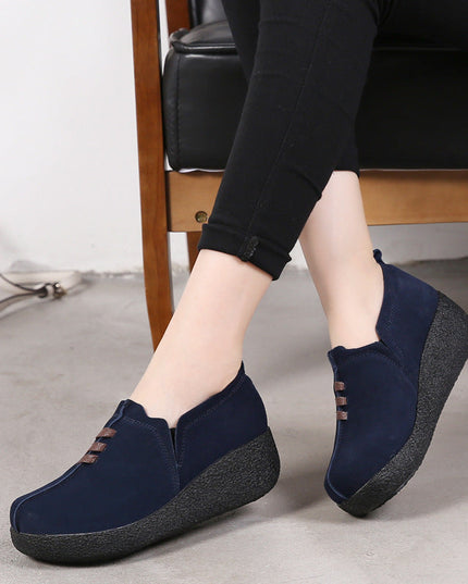 Libiyi Round toe fly woven mesh thick sole ladies casual shoes - Libiyi