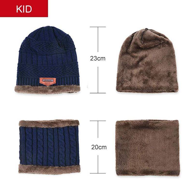 Warm Beanie Cap With Scarf - Libiyi