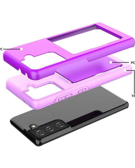 Armor Protective Card Holder Case for Samsung S21(5G) With 2-Pack Screen Protectors - Libiyi