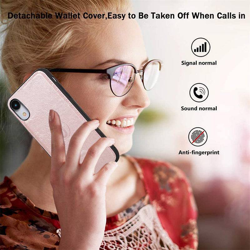 Detachable Flip Folio Zipper Purse Phone Case for iPhone XR - Libiyi