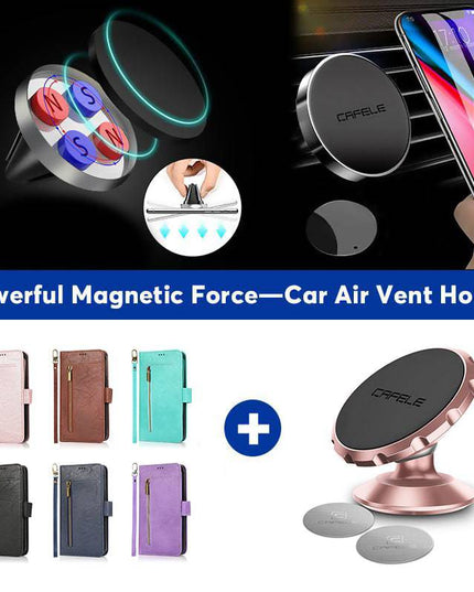 Detachable Flip Folio Zipper Purse Phone Case for iPhone Xs Max - Libiyi