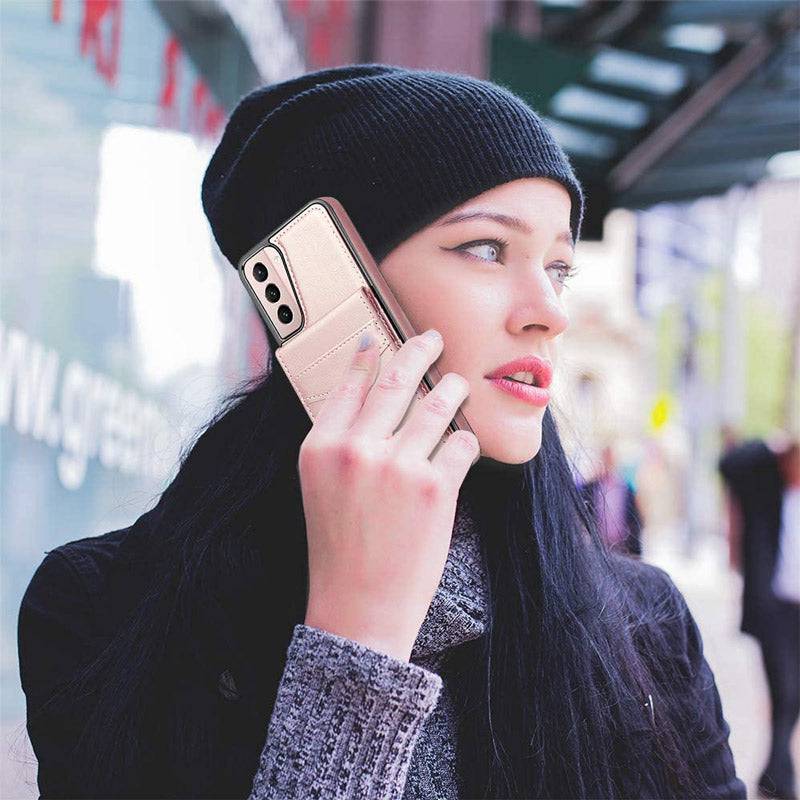 Dual Layer Lightweight Leather Wallet Case for Samsung Galaxy S21 Plus - Libiyi