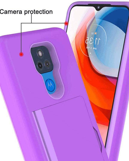 Armor Protective Card Holder Case for Moto G Play 2021 With Screen Protector - Libiyi