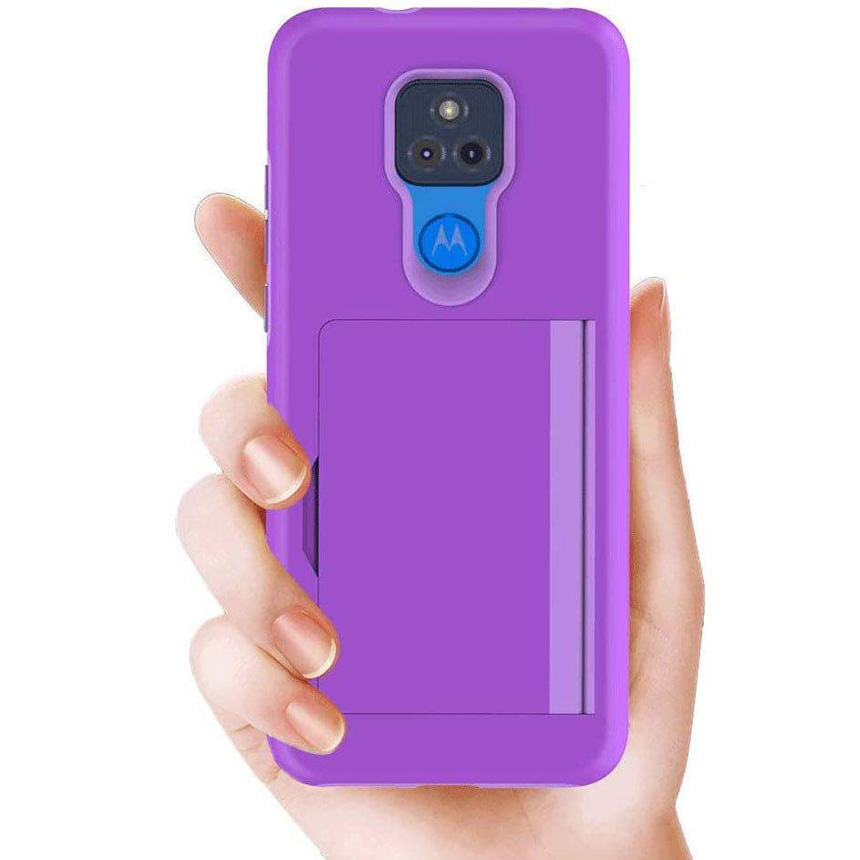 Armor Protective Card Holder Case for Moto G Play 2021 With Screen Protector - Libiyi