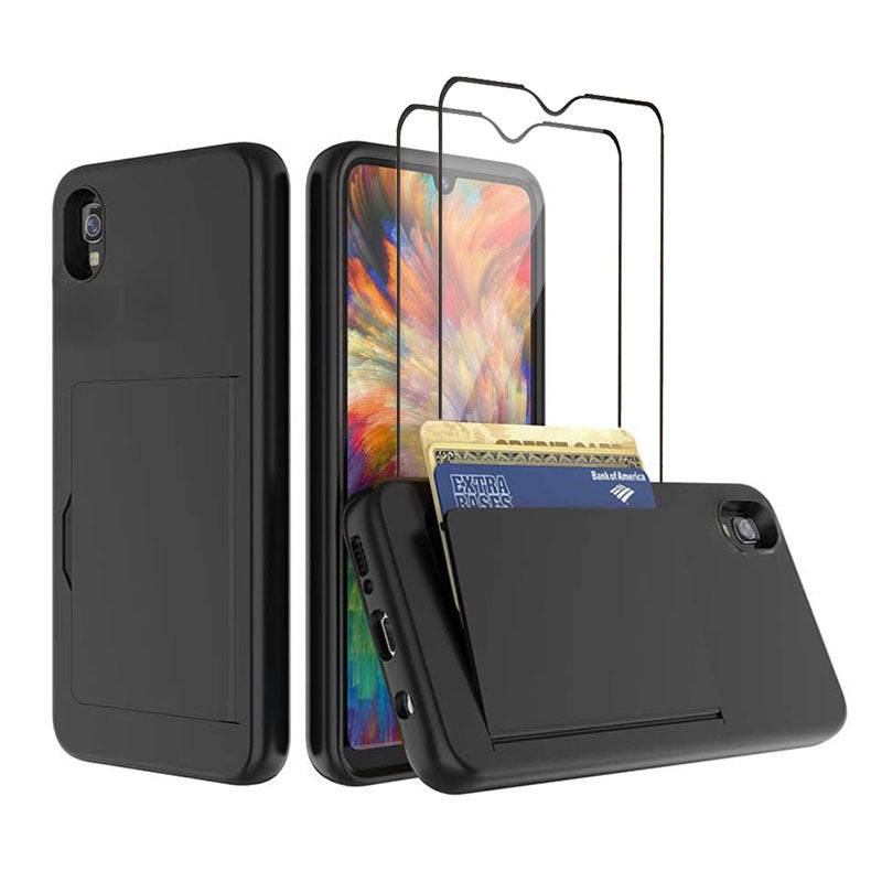 Armor Protective Card Holder Case for Samsung A10e With 2-PACK Screen Protectors - Libiyi