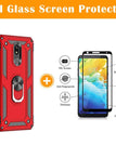 Rouge / LG stylo 5/5X/5V / Avec protecteur d'écran en verre trempé