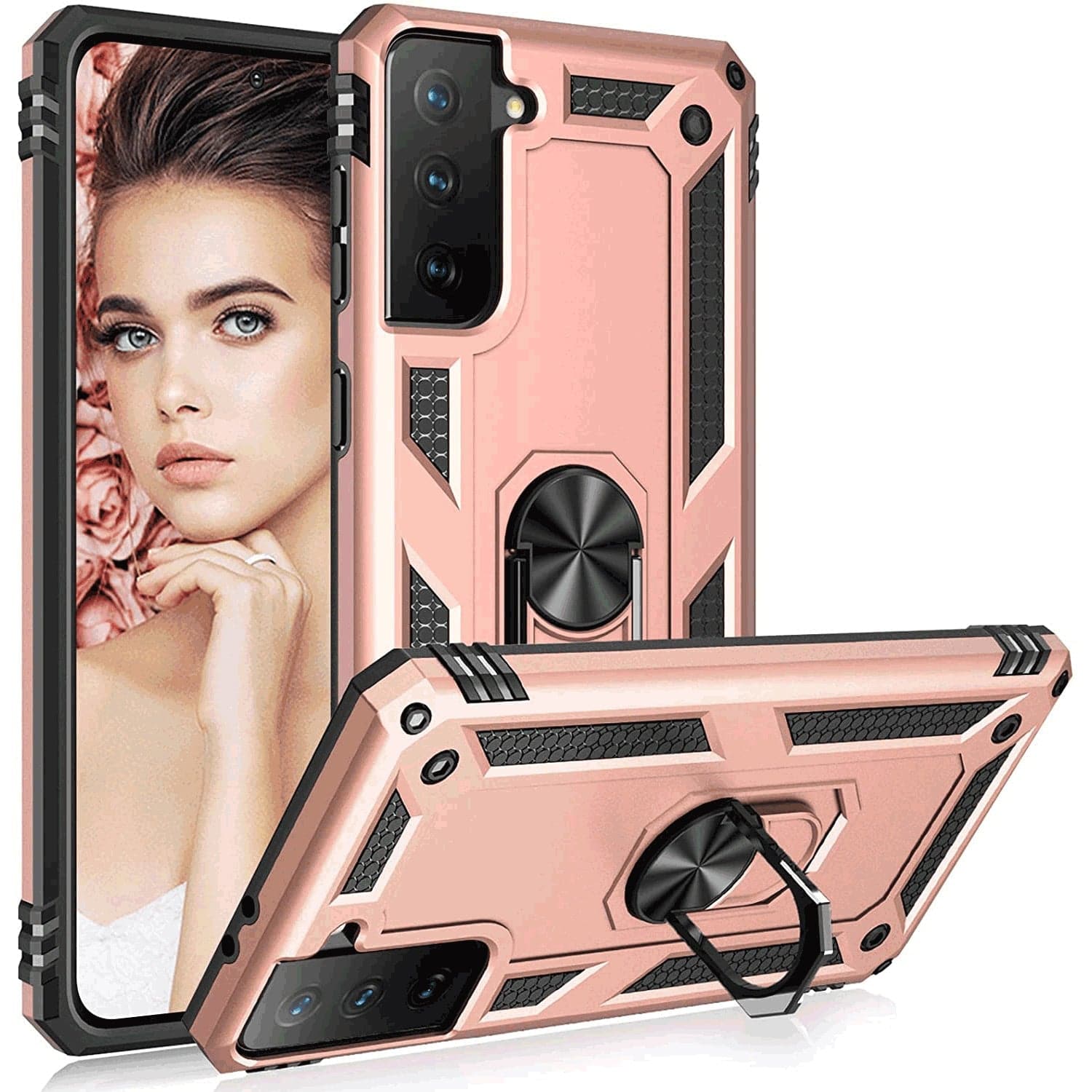 Luxury Armor Ring Bracket Phone Case For Samsung S21 FE(5G) - Libiyi