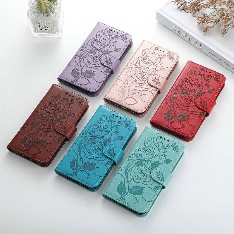 3D Embossed Rose Wallet Case For Samsung A32(5G) - Libiyi