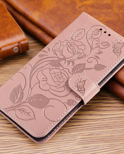 3D Embossed Rose Wallet Case For Samsung A42(5G) - Libiyi