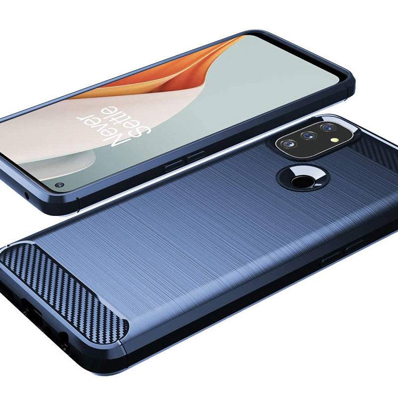 Luxury Carbon Fiber Case For OnePlus Nord N100 With Screen Protector - Libiyi