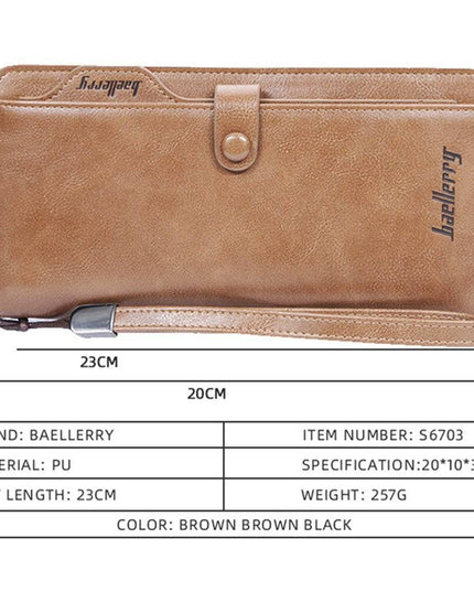 Men Long Fashion Wallets Desigh Zipper Card Holder - Libiyi