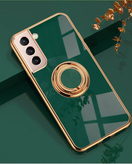 Shiny Plating Built-in Finger Ring Case For Samsung S21 - Libiyi