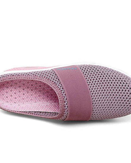 Libiyi Women Daily Fly Knit Fabric Summer Air Cushion Mule Slippers - Libiyi